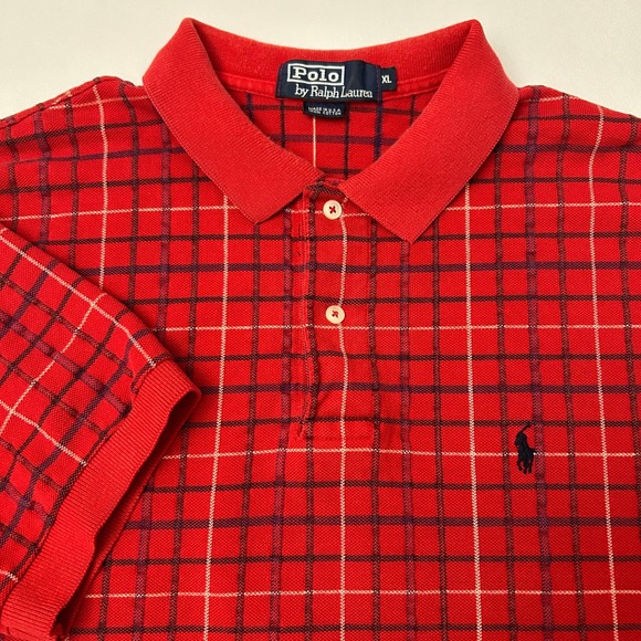 Polo Ralph Lauren Other - Polo Ralph Lauren‎ Mens XL Red Plaid Short Sleeve Polo Shirt Vintage Made in USA